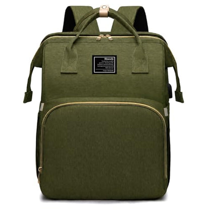houscly Diaper Bag Backpack with Changing Station: Army Green Baby Bags for Girls Boys New Mom Gifts Pañaleras Para Bebe Baby Girl Newborn Essentials Must Haves Baby Shower Gifts Baby Registry - color: Army Green