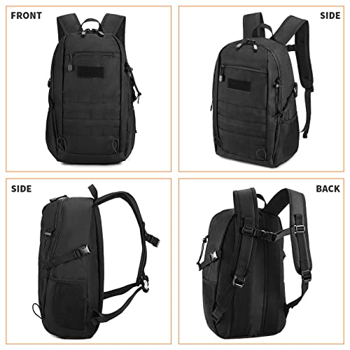 HUNTVP 20L Tactical Backpack Military MOLLE Backpack Daypack Rucksack Gear Tactical Assault Pack Bag for Hunting Camping Trekking(20L-Black) - color: Black, size: 20L