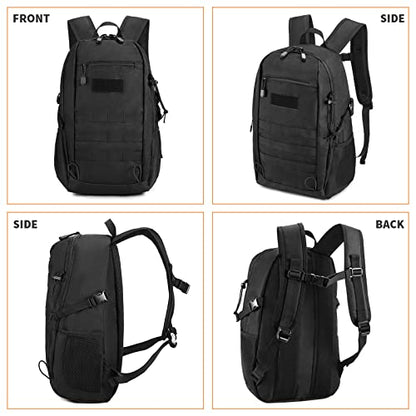 HUNTVP 20L Tactical Backpack Military MOLLE Backpack Daypack Rucksack Gear Tactical Assault Pack Bag for Hunting Camping Trekking(20L-Black) - color: Black, size: 20L