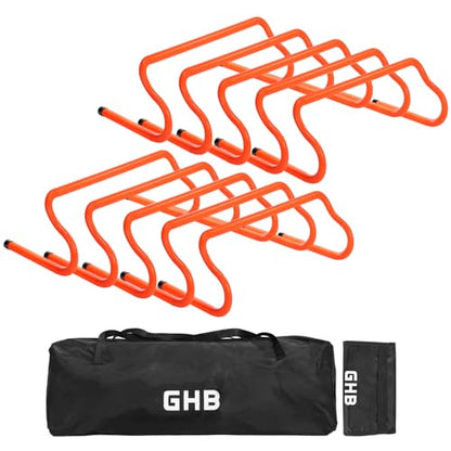 GHB Agility Hurdles 8" Speed Agility Training Hurdles, Detachable Sturdy Hurdles Training Equipment Set with Carry Bag for Kids,Athletes,Soccer,Basketball - size: 10 Pack
