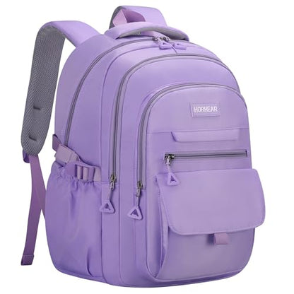 School backpack for Girls, Aesthetic Backpack for Women Cute Bookbag Preppy College (Purple) - color: Purple