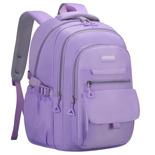 School backpack for Girls, Aesthetic Backpack for Women Cute Bookbag Preppy College (Purple) - color: Purple