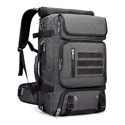 Travel Backpack with Shoe Compartment, Large Carry On Laptop Backpack, Water Resistant Weekender Bag for Men Women (Grey, Grey) - color: Grey