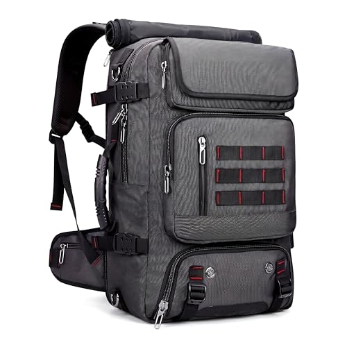 Travel Backpack with Shoe Compartment, Large Carry On Laptop Backpack, Water Resistant Weekender Bag for Men Women (Grey, Grey) - color: Grey