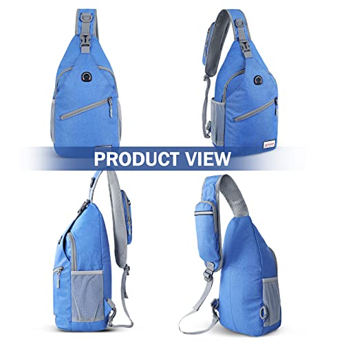 ZOMAKE Sling Bag,Small Crossbody Sling Backpack,Water Resistant Shoulder Daypack for Travel,Anti Thief Chest Bag for Hiking(Blue) - color: Blue