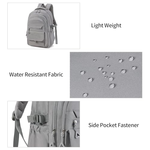 GAEKEAO Travel Backpack for Women Men,15.6 Inch Laptop Backpack Lightweight Casual Daypack Cute Bookbags for Work College Grey - color: A03 Grey