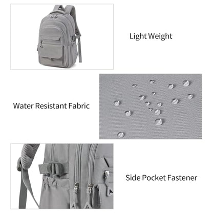 GAEKEAO Travel Backpack for Women Men,15.6 Inch Laptop Backpack Lightweight Casual Daypack Cute Bookbags for Work College Grey - color: A03 Grey