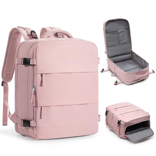 Large Travel Backpack for Women Airline Approved Carry on Backpack for Airplanes Mochila De Viaje Personal Item Travel Bag Spirit Airlines Personal Item Bag 18x14x8 Backpack for Traveling on Airplane - color: A-pink, size: X-Large