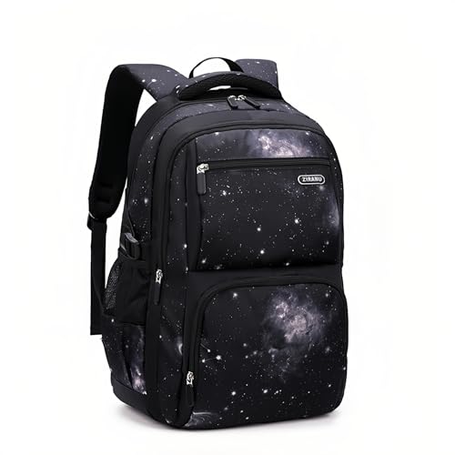 Bansusu Galaxy Kids Backpacks for Boys School, Water-resistant Boys Backpacks Middle School Bags, Black - color: Black-galaxy