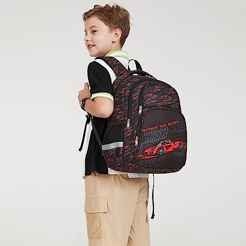 abshoo Cute Car School Backpack For Boys Elementary Kindergarten Kids School Bag (Car Black) - color: Car Black