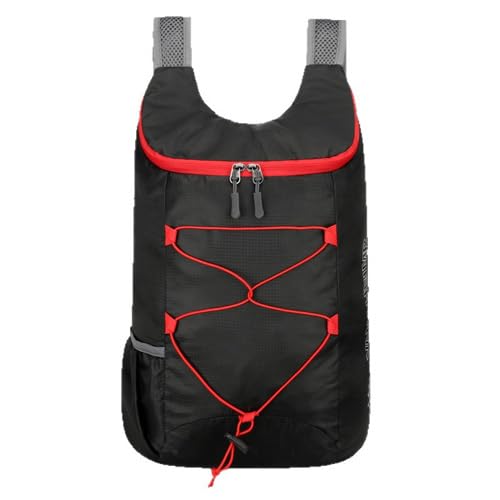 Lightweight and Thin Foldable Backpack, Climbing Bag, Hiking Daypack,15L Waterproof Travel Packable Rucksack (Black) - color: Black