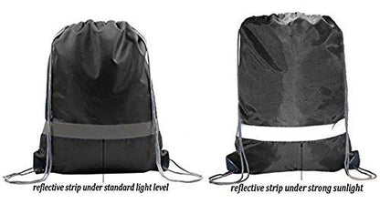 BeeGreen Drawstring Backpack Bags 20,30,50 Packs Reflective String Bags for Gym Sport Trip Cinch Sack DIY for Women Men - color: Black Flective