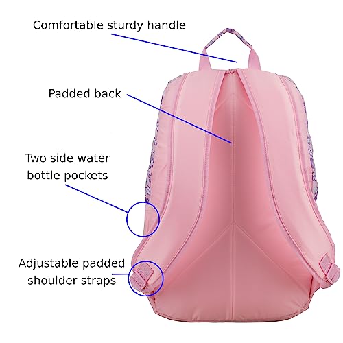 FUEL Lunch Backpack Set Teens Student Water Resistant Bookbag Bag Soft Reusable Insulated Cooler Lunch Box Thermal Travel Office Lunch Bag, Pink Flowers - color: Light Pink/Ditsy Floral Print