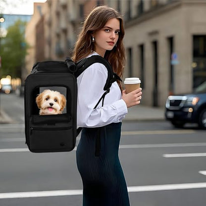 EliteField Deluxe Backpack Pet Carrier (3 Year Warranty, Airline Approved), Travel Soft-Sided Carrier Bag for Dogs, Cats & Small Pets - color: Black, size: 15.0"L x 13.5"W x 9.0"H
