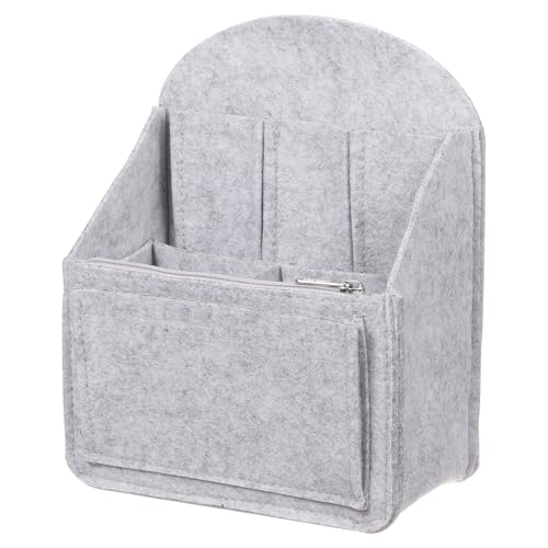 uxcell Purse Organizer Insert, Portable Felt Organizer Bags with Metal Zipper Multiple Compartments Purse Liner for Backpack Rucksack Handbag Shoulder Bag (7.7 x 4.7 x 10.4, Light Gray) - color: Light Gray, size: 7.7 x 4.7 x 10.4"