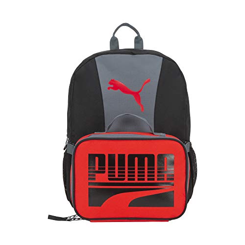 PUMA KIDS' EVERCAT BACKPACK & LUNCH KIT COMBO - color: Black/Grey/Red