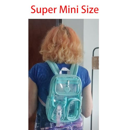 PIG PIG GIRL Mini Clear Backpack for Stadium Events, Small Clear Bag for Child for Festival Concert,Black(Not Fits School) - color: Mini-black