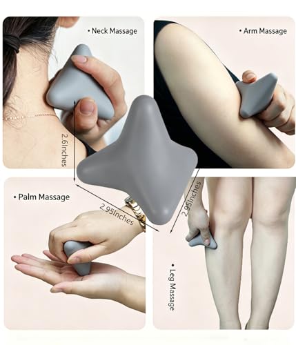 Manual Trigger Point Massage Tool Manual Massager Ball for Muscle Knot Deep Tissue Relief Myofascial Release Physical Therapy Hip Hand Back Small Massager Ball for Plantar Fasciitis Pain Relief Gary - color: Gray