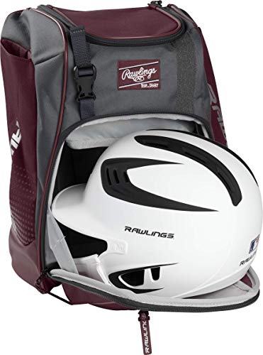 Rawlings | FRANCHISE Backpack Equipment Bag | Baseball/Softball | Rec/Travel | Multiple Styles - color: Maroon
