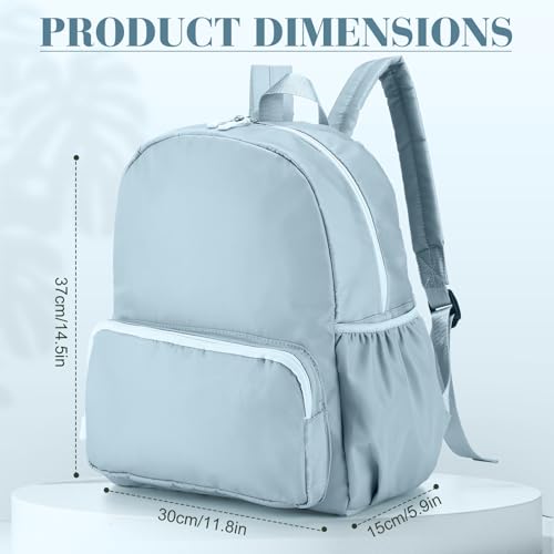 1 Piece Nylon Backpack Kids School Backpack for Toddler Girls Boys Plain Waterproof Preppy Bookbags Travel for Student (Haze Blue) - color: Haze Blue