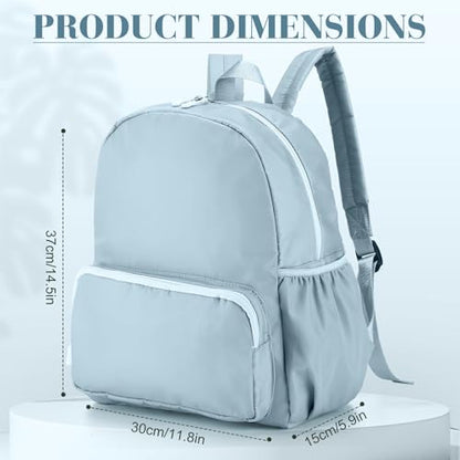 1 Piece Nylon Backpack Kids School Backpack for Toddler Girls Boys Plain Waterproof Preppy Bookbags Travel for Student (Haze Blue) - color: Haze Blue