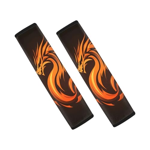 Forchrinse Dragon Car Seat Belt Cover Pad for Men 2 Pack Auto Seatbelt Shoulder Pads Car Decoration Cover - color: Dragon