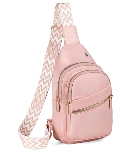 EVANCARY Small Sling Bag Crossbody Bags for Women Men, Sling Backpack Chest Daypack Cross Body Bag for Travel Outdoor - color: V Pink