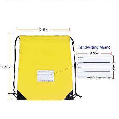 CODOBON 50 Pack Drawstring Bags,Bulk Draw String Backpack, DIY Gym Sports Cinch Bag Sackpack for Women Men, Yellow - color: Yellow