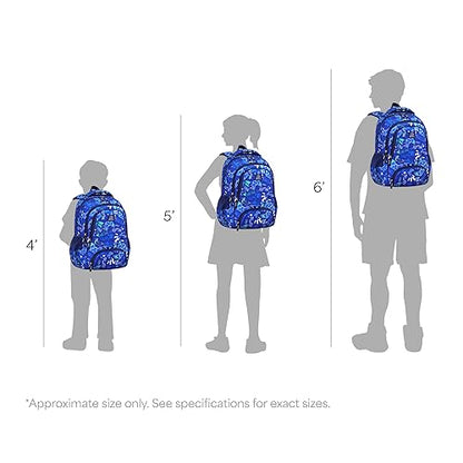 MYGOO Boys School Backpack Doubleday Gamer Blue Bookbag for Elementary Middle School Ages 5-12, 17 inch Large Capacity 24L Kids Student Travel Bags - color: Doubleday Gamer Blue