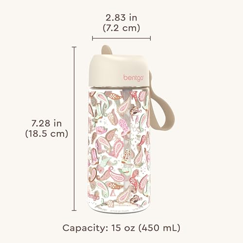 Bentgo Kids Water Bottle - Leak-Proof, Durable Tritan PFAS- & BPA-Free 15 fl oz, Kids/Toddlers Ages 3+ for School & Sports; Bite & Sip Spout, Carrying Handle, Dishwasher Safe (NEW Cowgirl Dreams) - color: Cowgirl Dreams