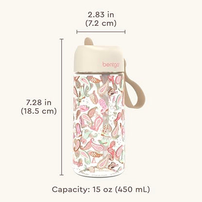 Bentgo Kids Water Bottle - Leak-Proof, Durable Tritan PFAS- & BPA-Free 15 fl oz, Kids/Toddlers Ages 3+ for School & Sports; Bite & Sip Spout, Carrying Handle, Dishwasher Safe (NEW Cowgirl Dreams) - color: Cowgirl Dreams