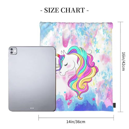 Unicorn Drawstring Backpack Gym String Bag Drawstring Sackpack Sport For Womens Mens - style: The Unicorn's Head Drawstring Backpack Gym String Bag
