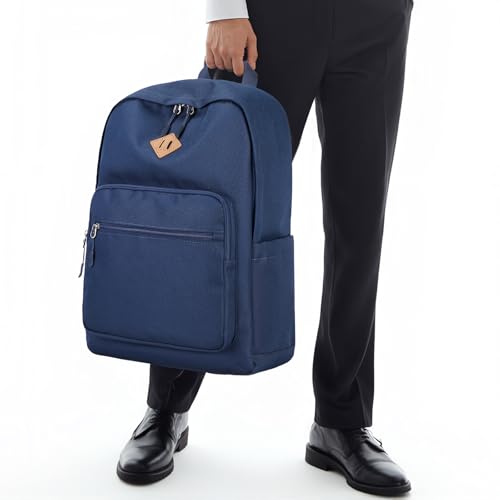 Lohol Classic Backpack for School Travel College, Durable Water Resistant Bookbag (Navy) - color: Navy