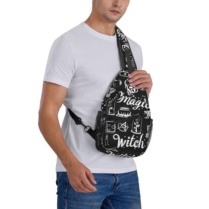 Witch Witchcraft Magic Pattern Outdoor Crossbody Shoulder Bag For Unisex Young Adult Hiking Bicycling - color: 17