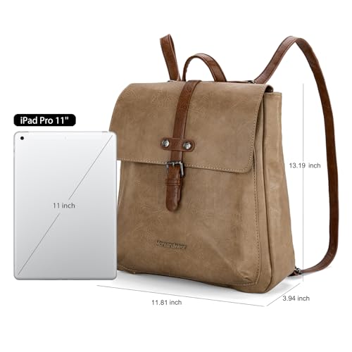 Montana West Backpack Purse for Women Casual Daypack Convertible Crossbody Backpack for Travel Work - color: *Khaki
