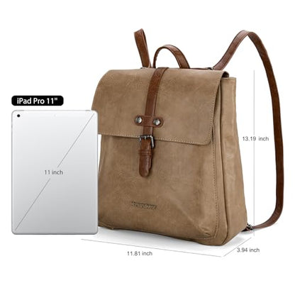 Montana West Backpack Purse for Women Casual Daypack Convertible Crossbody Backpack for Travel Work - color: *Khaki