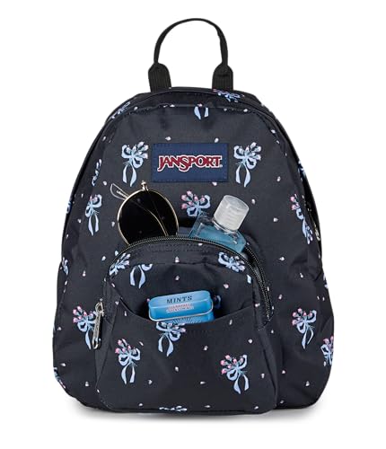 JanSport Half Pint Mini Backpack, 10.2 L - Durable Mini Bag Purse with Adjustable Shoulder Straps, Single Main Compartment, Zippered Stash Pocket, Pastel Petals - color: Pastel Petals Black/Blue/Pink/Green
