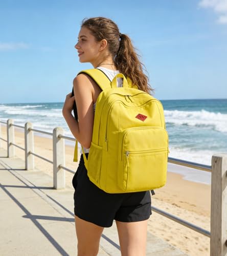 abshoo Classical Basic Womens Travel Backpack For College Men Water Resistant Bookbag (Yellow) - color: Yellow, size: 16.5 Inc