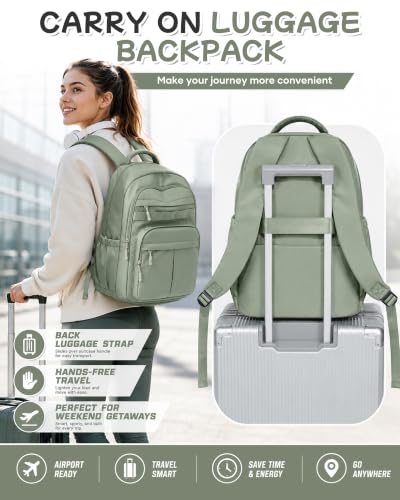 BJLFS Green Cute School Backpack with Laptop Compartment Small Travel Laptop Backpack for Women Men Waterproof College Backpack Simple School Bag for Teens Girls Boys - color: A2-green