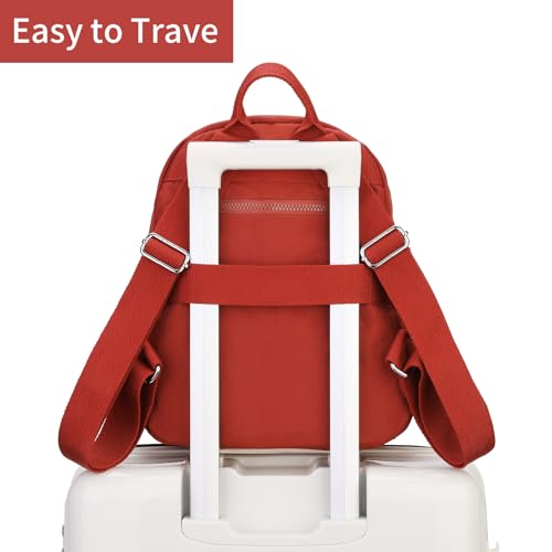 Tanweibago Mini Nylon Women Backpacks,11L Small Ladies backpacks Casual Lightweight Women Shopping Travel Daypack (Red) - color: Red