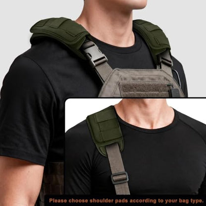 ZINMARK 2-Pack Tactical Shoulder Pad with Ultra-Thick Cushion for Vest Shoulder Straps and Backpacks, Comfort and Breathable - color: Dark green