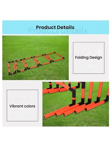 Portable Adjustable Football Hurdles，Agility Training Hurdles Set of 5, Detachable Practice Hurdles for Track and Field(Yellow) - color: Yellow