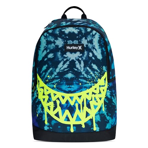Hurley Unisex-Kids Graphic Backpack, Blue Lazer/Black, One Size - color: Blue Lazer/Black