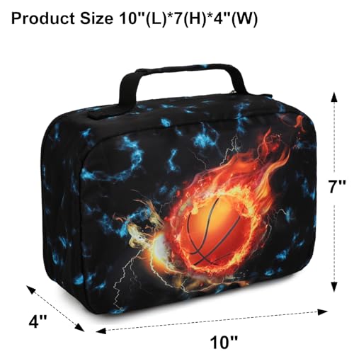 LEDAOU Lunch Box Kids Insulated Lunch Bag Boys Girls Toddler Reusable Lunchbox for School Picnic Hiking - color: Blue Soccer