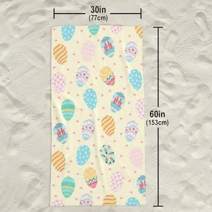 Easter Eggs Beach Towel, Cute Easter Gift Quick Dry Sand Free Absorbent Bath Towel, Microfiber Lightweight Towel Pool Travel Camping Gym Swim 30x60 Inch/ 77X153cm - color: Easter Eggs