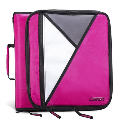 Case-it School Zipper Binder | 2-Inch O-Rings | 350-Sheet | LT-007 Magenta - color: Lt-007-mgt - Magenta, size: 1 Pack