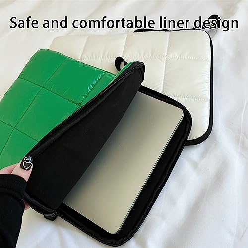 Puffy Laptop Sleeve 15-16 Inch White, Waterproof Carrying Case Bag for Women, Fluffy Computer 15.6 HP Case, Compatible with MacBook Pro 16 Inch, MacBook Air M2 M1, Asus/Dell XPS/Lenovo - color: White, size: 15-16 inch