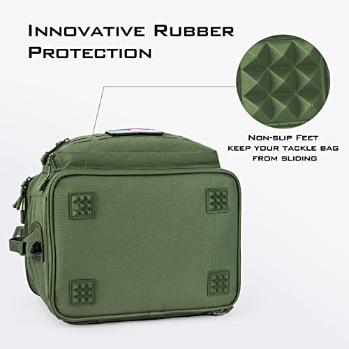 KastKing Fishing Tackle Bags - Saltwater & Freshwater Fishing Bags - Water Resistant, Padded Shoulder Strap - Gear Storage - color: Green-Medium, size: Medium