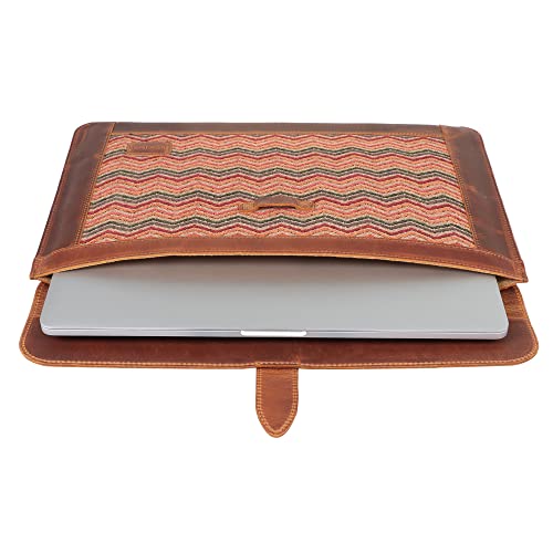 Londo Leather Sleeve Compatible with MacBook Pro 14 & Air 13-13.3 Inch (M5, M4, M3, M2, M1, Pro, Max) & iPad Pro 12.9, Premium Top Grain Leather Laptop Bag, 2020 to 2026 Models - color: Camel, size: 13-14 inches