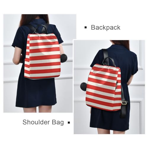 ALAZA Red and White Stripes Trips Hiking Camping Rucksack Pack for Women - color: multicolor 14